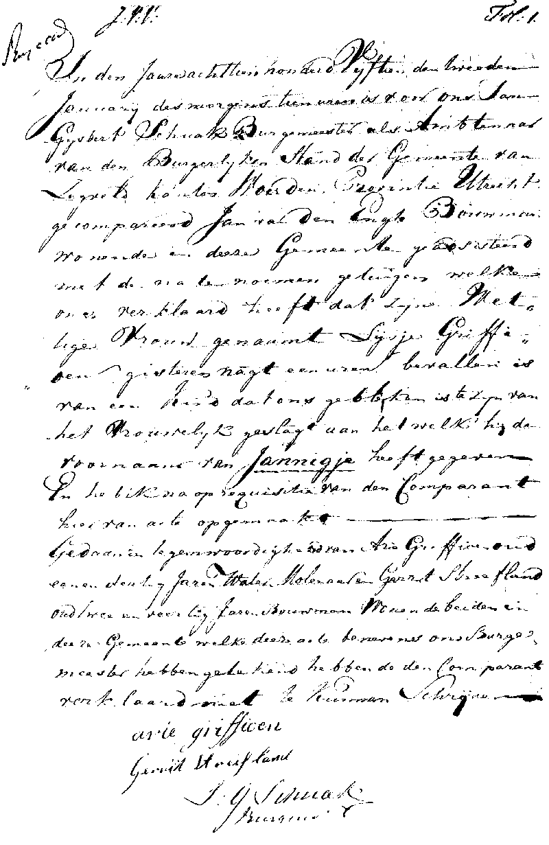 18150102 geb akte Jannigje dv J vd Ingh - L Griffioen